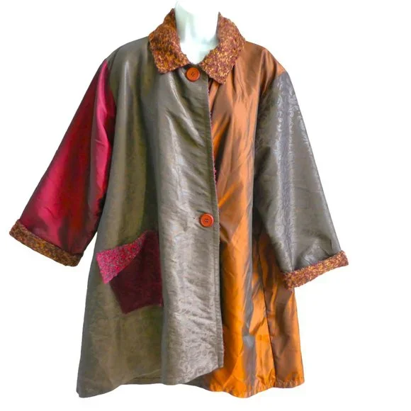 Staley Gretzinger 80s Oversized Jacket Boucle Art To Wear Lagenlook Patchwork